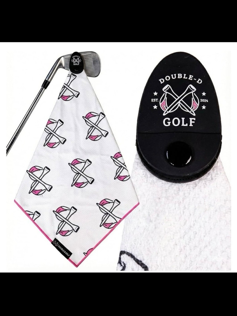 Double D Magnetic Breast Cancer Golf Towel
